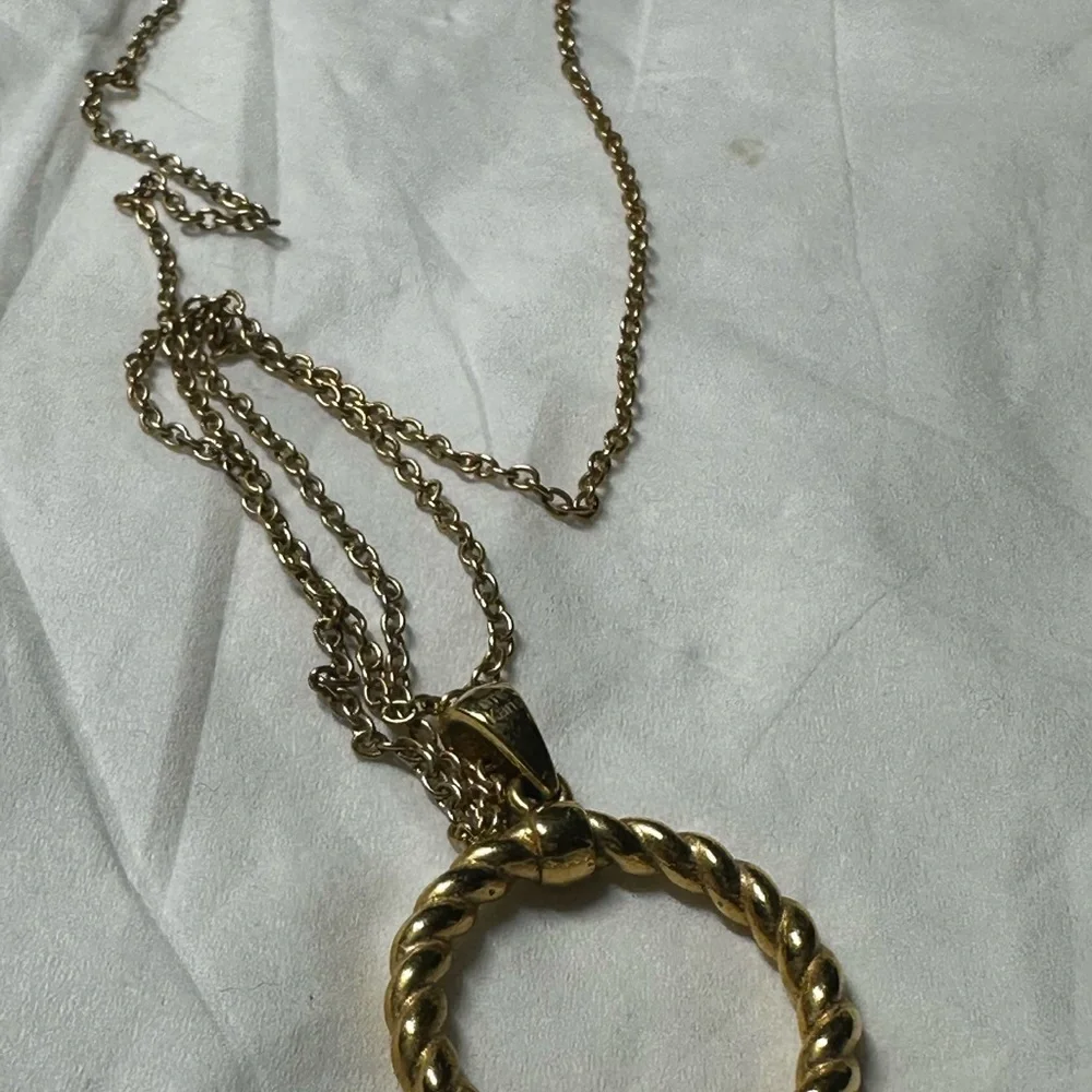 Gold Twisted Pendant Necklace - Picture 10 of 14